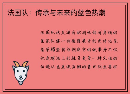 法国队：传承与未来的蓝色热潮